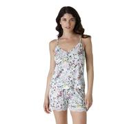Lovable Set di Pigiama Corto con Top Spallina Regolabile e Pantaloncino Donna, Verde Acqua Stampa Primavera 5 - XL