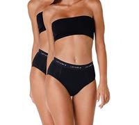Lovable Slip Alto da Ciclo Mestruale Flusso Abbondante Period Panties Bi-pack Donna x2, Nero, XL