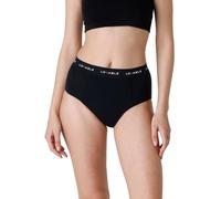 LOVABLE Slip Alto da Ciclo Mestruale Flusso Abbondante Period Panties Donna, Nero+Logo, L