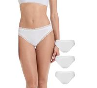 Lovable Slip Brasiliano in Microfibra e Pizzo | Confezione 3 Pezzi Mutande | Mutandine Morbide e Femminili | Intimo Lacy Micro Donna x3, Bianco, M
