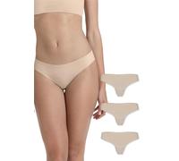 Lovable Slip Brasiliano Pacco da 3 | Mutandine in Microfibra Taglio al Vivo | Laser Cut Invisibili sotto i Vestiti |Intimo Second Skin Micro Donna x3, Nudo Chiaro, S