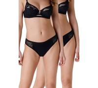 Lovable Slip da Ciclo Mestruale Flusso Medio Lacy Period Panties Bi-Pack Donna x4, Nero, M
