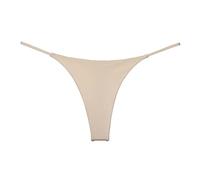 Lovable Slip Donna Slip Bikini a Doppio a Vita Bassa Perizoma Sexy da Donna Mutande Cotone Costume Pantaloncino Donna Mare (Beige, S)