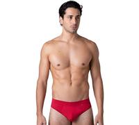 Lovable Slip in Cotone Stretch | Piping Check a Contrasto | Elastico ricoperto per Massimo Comfort | Taglio anatomico con Linea Verticale | Solid Red Xmas | Uomo, Rosso 4 - M
