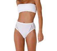 Lovable Slip Midi in Cotone Elasticizzato con Pizzo Lovely Charm Donna, Bianco, 6/XXL