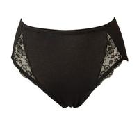 Lovable Slip Midi in Cotone Elasticizzato con Pizzo Lovely Charm Donna, Nero, 3/M