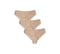 Lovable Slip Midi in Pizzo Elasticizzato - Comfort e Seduzione - Confezione 3 Pezzi So Lacy Panties Donna, Skin 4 - L
