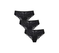 Lovable Slip Midi in Pizzo Elasticizzato - Comfort e Seduzione - Confezione 3 Pezzi So Lacy Panties Donna, Nero 5 - XL