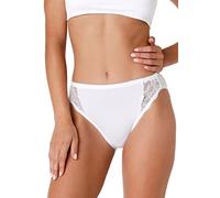 Lovable Slip Mini in Cotone Elasticizzato con Pizzo Lovely Charm Donna, Bianco, 5/XL