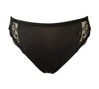 Lovable Slip Mini in Cotone Elasticizzato con Pizzo Lovely Charm Donna, Nero, 2/S
