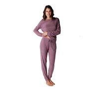 LOVABLE Warm Fabric Donna Set di Pigiama, Rosa (Vintage), M