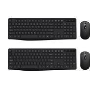 Lovaky - Tastiera e mouse wireless, 2,4 G, ergonomica, 3 DPI, tastiera e mouse USB senza fili regolabili, confezione da 2