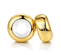 LOVANS 2 pz Clip Ferma Charm Stopper in Silicone, Oro Distanziatore Beads Blocco per Bracciale Donna Argento 925, DIY Ciondolo Regalo per Amica