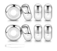 LOVANS 8 pz Clip Ferma Charm Stopper in Silicone, Distanziatore Beads Blocco per Bracciale Donna Argento Sterling 925, DIY Ciondolo Regalo per Amica