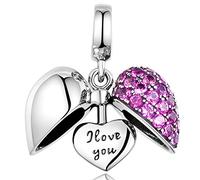 LOVANS Argento 925 Cuore Charm Bead per bracciali Regalo Festa della Mamma