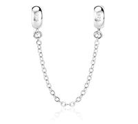 LOVANS Charms Stopper 925 Catena di Sicurezza in Argento Sterling con Perline di Gomma Intercalare per Braccialetti di Fascino in Argento Sterling Europeo Stopper