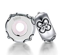 LOVANS Tappo distanziatore Gomma Stopper Bead in Argento 925 da 2 Pezzi per bracciali Europeo