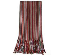LOVARZI Sciarpa Uomo in Lana Merino Extra Fine - a Righe per l'Inverno | Lana Merino Extra Fine, Morbida e Calda, Ideale come Regalo Invernale per Uomo, Motivo a Righe Classico