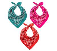 LOVARZI Set Bandana Pirata Uomo - Bandana Donna Cotone in 3 Colori (Rosso, Rosa, Teal) - Stile Audace e Versatile