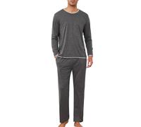Lovasy Pigiama da Uomo Invernale in Cotone Set Pigiama Caldo a Maniche Lunghe con Scollo Rotondo Pigiami Due Pezzi Casual per la Casa,A-Grigio Scuro,M