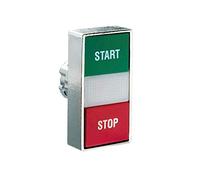 Lovato - Pulsante metallico luminoso 2 rasante Verde/Rosso