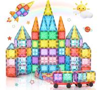 Lovchil Costruzioni Magnetiche per Bambini 61 Pezzi Blocchi Magnetici Giochi Bambini per 3+ Anni blocchi costruzioni magnetici Montessori per ragazzi e ragazze di 3 4 5 6 7 8 anni