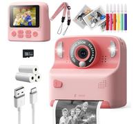LOVCLIKS Fotocamera a stampa istantanea per bambini, regalo di compleanno di Natale per ragazze e ragazzi dai 3 ai 12,1080 p videocamere digitali per bambini, giocattolo portatile per bambini di 4, 5,