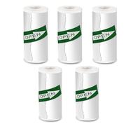 Lovcoyo Carta Termica Bianca 5 Rotoli per Stampante Mini Adesivo - 2 Anni Appiccicoso 57mmx25mm per Diario, Testi Fotografici, Appunti di Studio e Altro