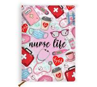 Lovdazzles Pretty Leather Lined Journal Medical Assistant Notebook 200 Pages A5 Ruled Journaling Notebooks, Medical Assistant Accessories Ma Gifts for Women Nurses Day Gift (5.8 x 8.3)