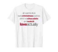 Love Actually Drink Hot Chocolate Movie Font Text Maglietta