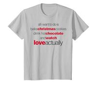 Love Actually Drink Hot Chocolate Movie Font Text Maglietta, Bambini, Argento, 4 Anni