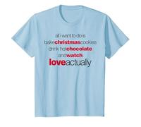 Love Actually Drink Hot Chocolate Movie Font Text Maglietta, Bambini, Celeste, 10 Anni