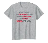 Love Actually Drink Hot Chocolate Movie Font Text Maglietta, Bambini, Grigio Melange, 6 Anni