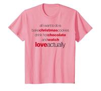 Love Actually Drink Hot Chocolate Movie Font Text Maglietta, Bambini, Rosa, 2 Anni