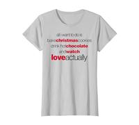 Love Actually Drink Hot Chocolate Movie Font Text Maglietta, Donna, Argento, L