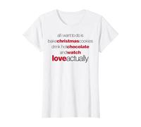 Love Actually Drink Hot Chocolate Movie Font Text Maglietta, Donna, Bianco, XXL