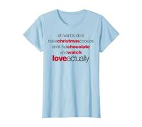 Love Actually Drink Hot Chocolate Movie Font Text Maglietta, Donna, Celeste, M