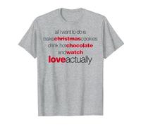 Love Actually Drink Hot Chocolate Movie Font Text Maglietta, Uomo, Grigio Melange, S