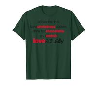 Love Actually Drink Hot Chocolate Movie Font Text Maglietta, Uomo, Verde Foresta, M