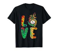 Love Akita Inu Dog Sunflower Tie Dye Leopard Pattern Maglietta