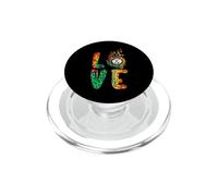 Love Akita Inu Dog Sunflower Tie Dye Leopard Pattern PopSockets PopGrip per MagSafe