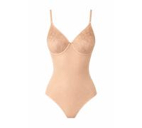 SIELEI 1 Pezzo di Body 1852 Microfibra Contenitiva dalla vestibilità Avvolgente, con Ferretto, Coppe Imbottite e Spalline Removibili. Coppa B - C. Cipria 3C