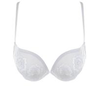 Love and Bra Reggiseno Push-up con Ferretto Coppa B Ricamato Tema Floreale sulle Coppe - Pushup (Bianco,3B)