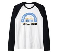 Love And Light Rainbow Hanukkah Camicia Ebraica Chanukah Maglia con Maniche Raglan