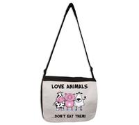 Love Animali Don'T Mangiare Li Vegetariano Messenger Borsa - per Vegani Diritti
