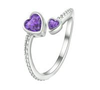 Love at First Anello Birthstone Anelli Per Le Donne Regolabile Aperto Cuore Anello Costellazione Mese Per Compleanno Gioielli Ragazza Adolescente Set di Gioielli, A, lega di alluminio, Nessuna pietra