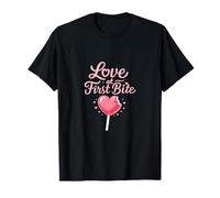 Love at First Bite Cuore Lollipop Foodie Design Maglietta