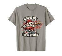 Love At First Strike Funny Baseball Character San Valentino Maglietta