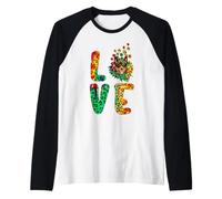 Love Australian Kelpie Dog Sunflower Tie Dye Funny Puppy Maglia con Maniche Raglan