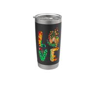 Love Basset Hound Dog Sunflower Tie Dye Leopard Pattern Bicchiere termico in acciaio inox doppia parete